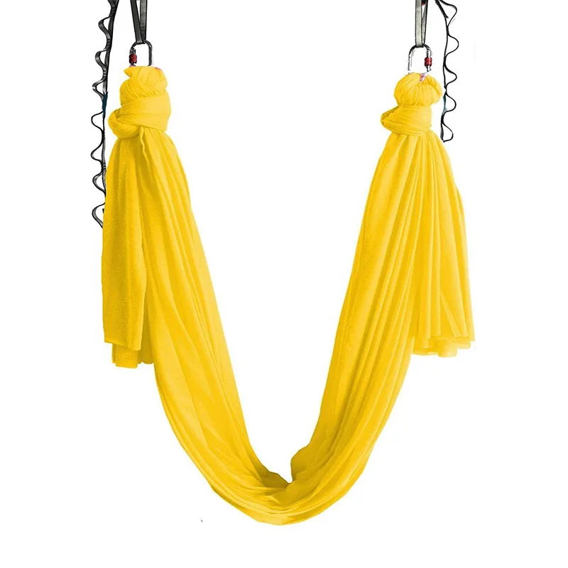 yellow 5*2,8 м Yaga качели дома Йога-гамак эластичный пояс антигравитационная воздушная Йога Студия гамак A - Цвет: yellow