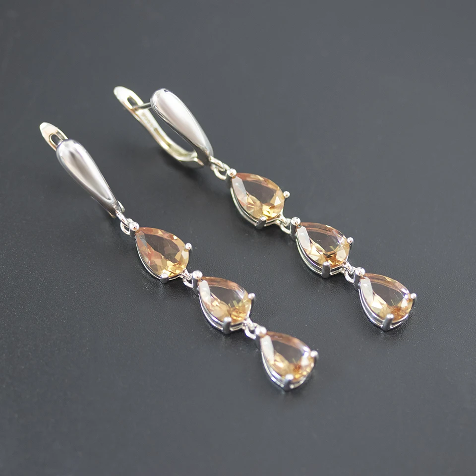 Bolai teardrop color change zultanit earrings solid 925 sterling silver pear 9*6mm created diaspore gemstone fine jewelry womens