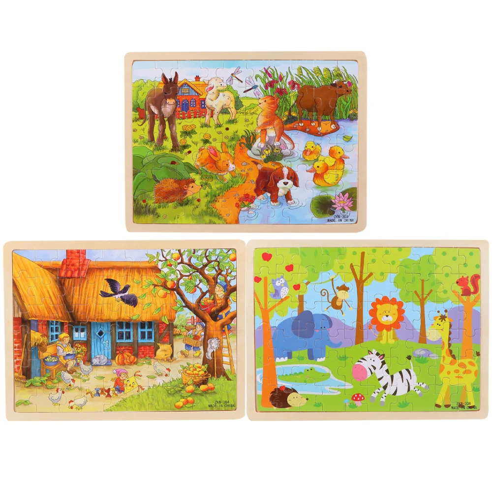 3 набора джигпилов развивающие игрушки деревянные красочные головоломки с