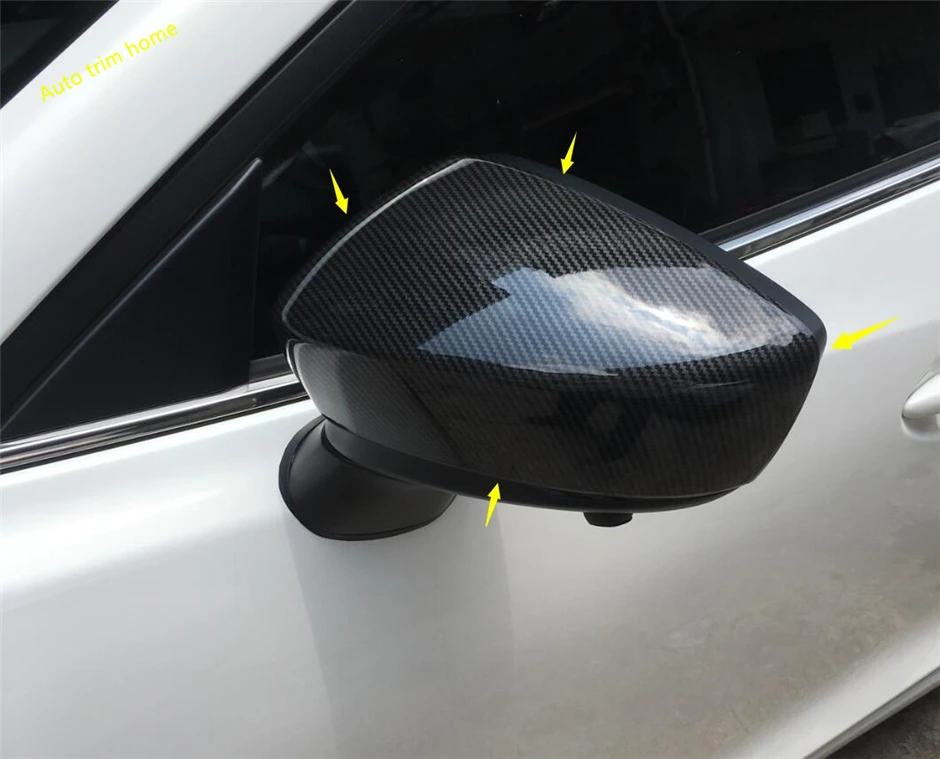 Lapetus карбоновое волокно стиль переоборудование экстерьера комплект для Mazda 3- зеркало заднего вида украшения крышка отделка Аксессуары