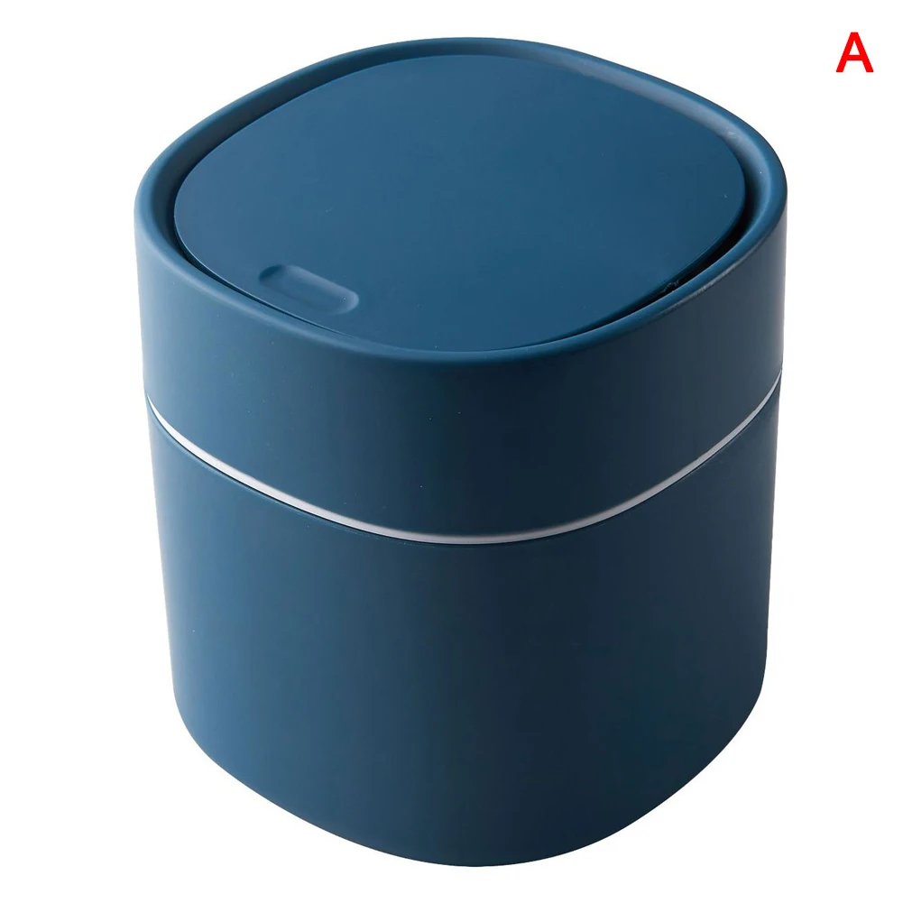 blue Мини мусорное ведро настольное мусорное ведро с крышкой маленькая столешница мусорное ведро для офиса дома OCT998 - Цвет: blue