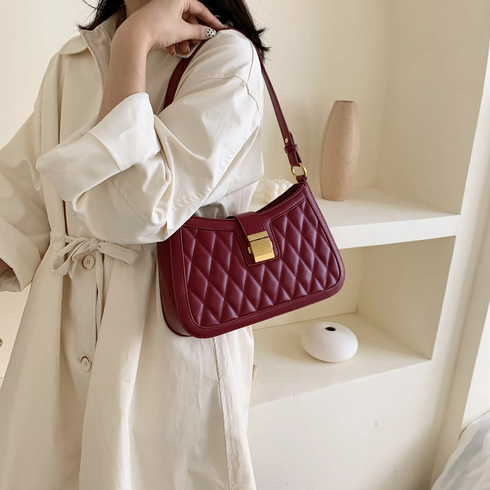 Роскошная модная женская сумочка Багет 2019 сумка через плечо из искусственной