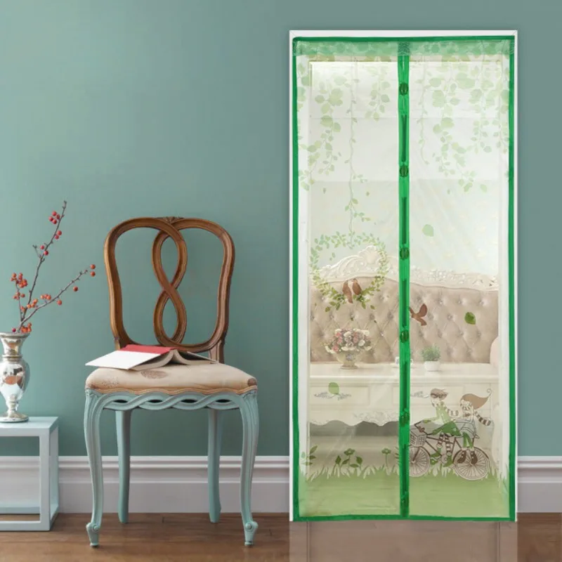 

90/100 X210 cm Magnetic Curtains Door Screen Tulle Anti-Mosquit Curtain Hands-free Mosquito Net Curtain For Kitchen Door Screens