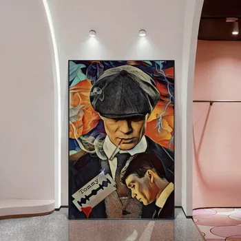 

Portrait of Tommy Shelby Wall Art Posters And Prints Peaky Blinders Abstract Art Paintings Print on Canvas Art Pictures Cuadros