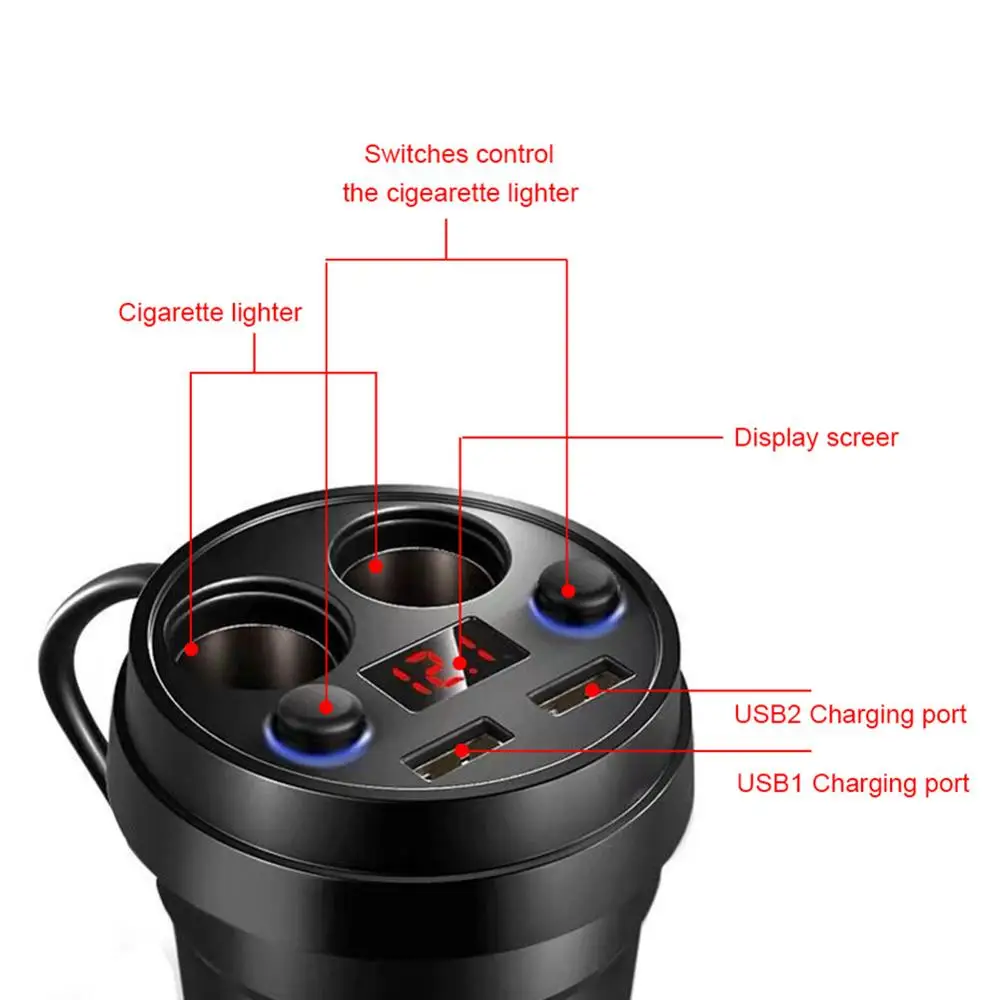 Автомобильное зарядное устройство 2 USB DC/5V3.1A разъем питания адаптер