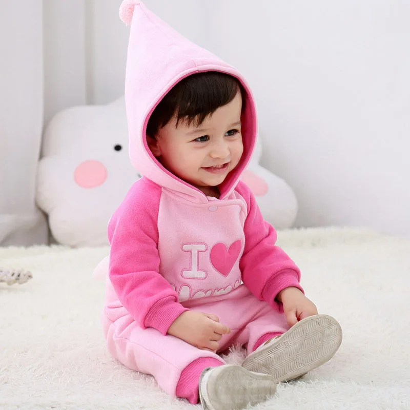 

Winter 2019 New Arrival Baby Coveralls Neonatal Thicken Jumpsuit Double-Sided Knit Cotton Baby Romper Open File Long-Sleeve