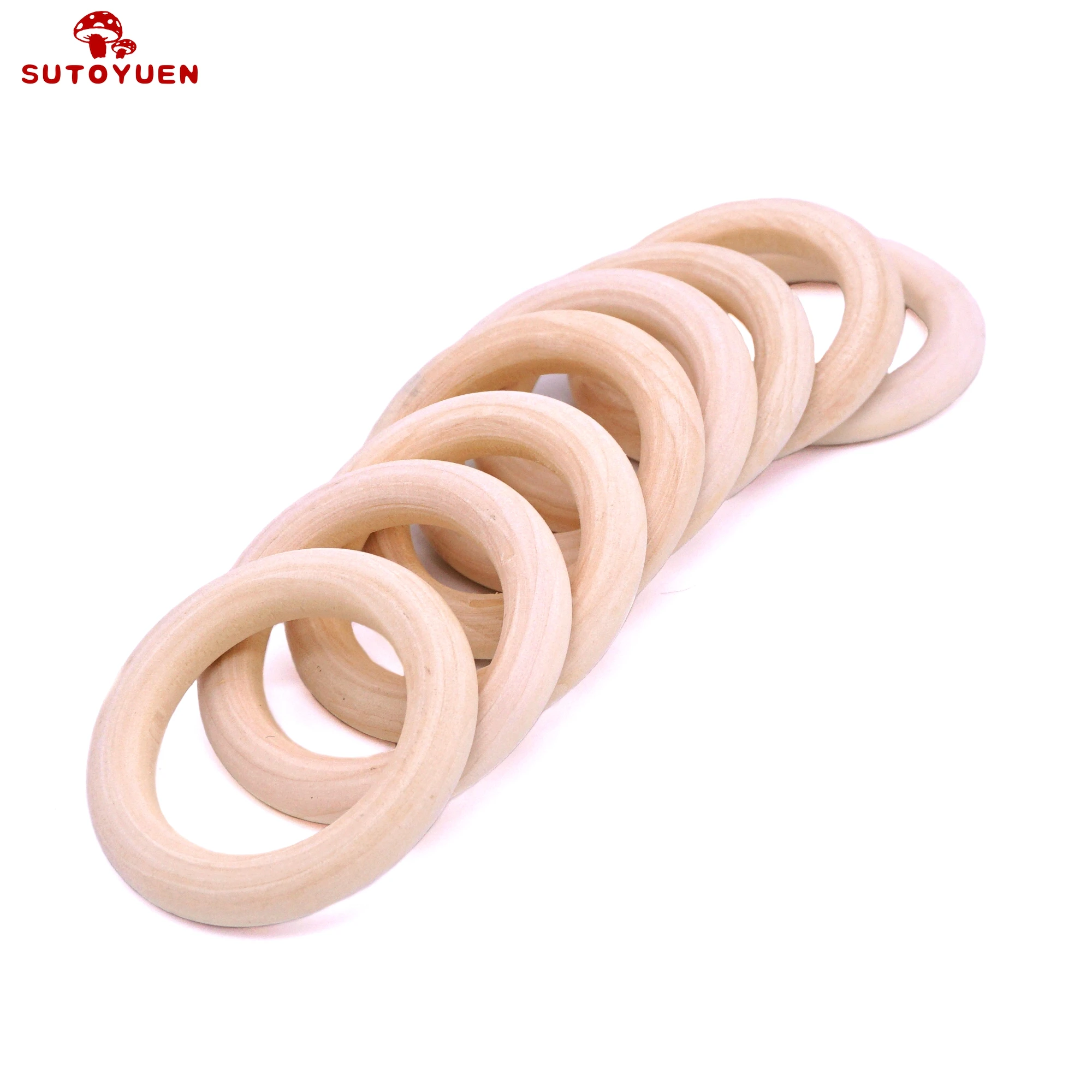 Teething Toys 50pcs Natural Wood Beads for DIY Jewelry