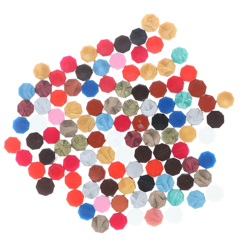 Octagon Seal Wax Stamps Greeting Card Seal Wedding Invitation Envelope Seal Mixed Color Pack 100pcs