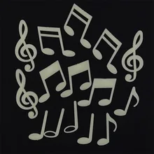 15 шт./пакет музыкальный символ Детский подарок светящиеся наклейки декоративные Стикеры волос люминесцентные лампы