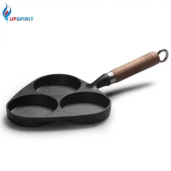 

UPSPIRIIT Cast Iron Pan 3 In 1 Compartment Non Coating Frying Pan Kitchen Omelet Fried Meat Pan For Gas And Induction Cooker