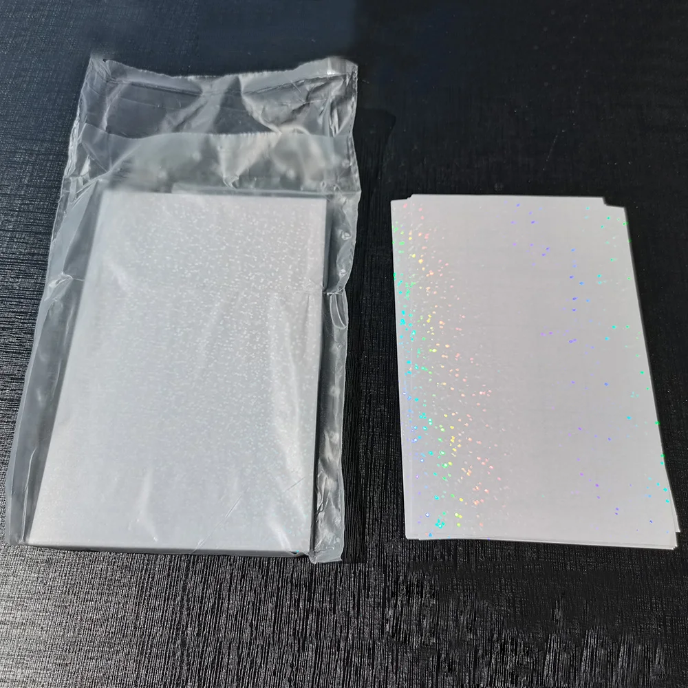 Hot Stamping Foil Film 50 Sheets 105x165MM Holographic Sand Foil Adhesive Tape Back Hot Stamping Film