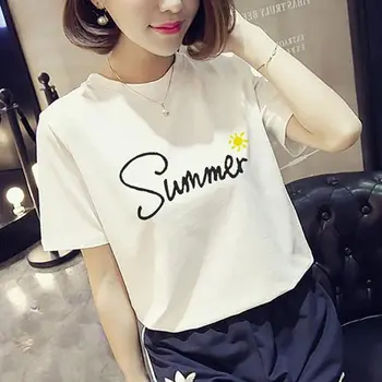 

Tops Tees 2020 summer Ladies casual under shirt womens t-shirt roupas femininas short sleeve tshirt slim t shirts for women 424