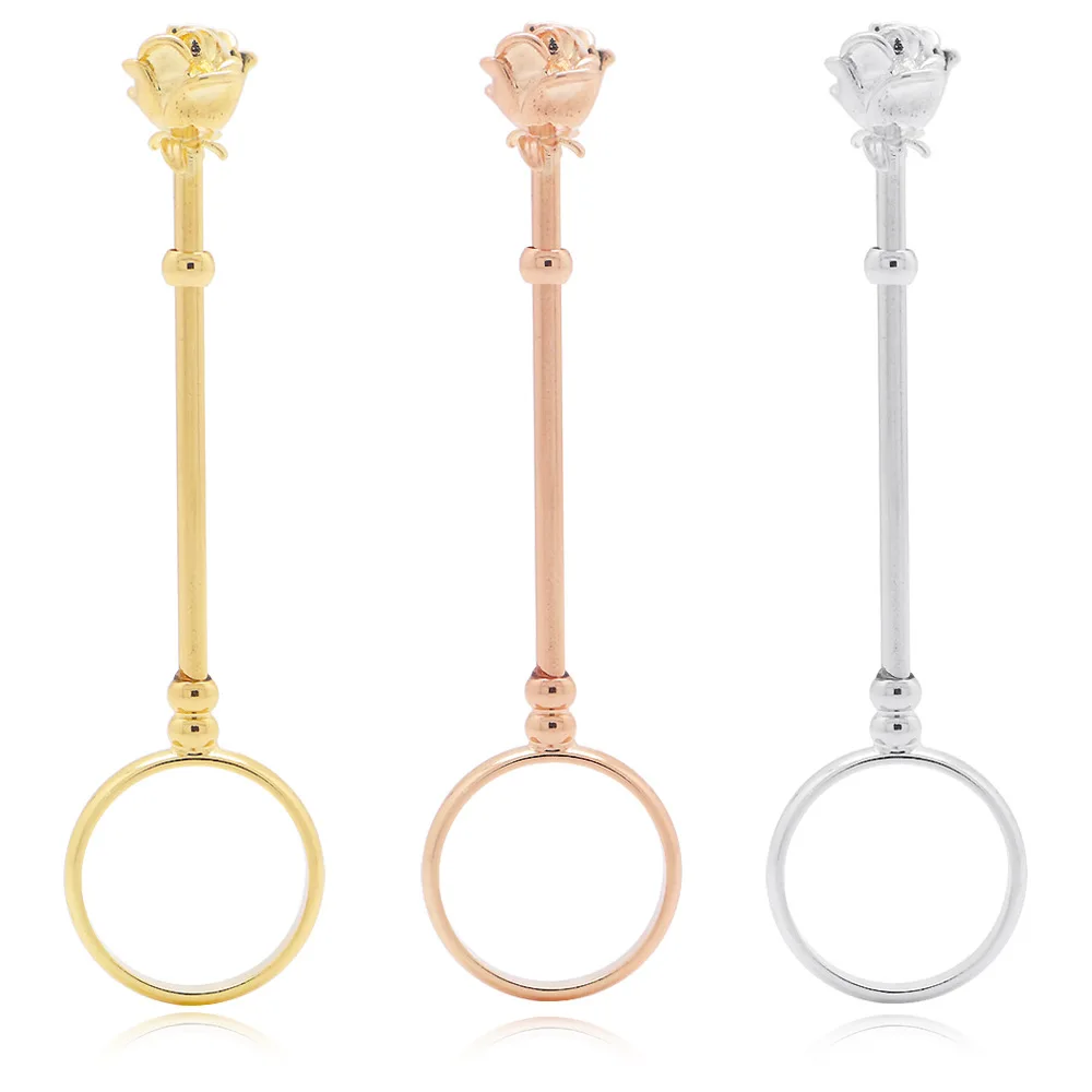 Vintage Cigarette smoking Finger Holder Ring Rack Rose Metal gold Clip 16/17mm Women Men Cigarettes Smoking Accessories Gift 6