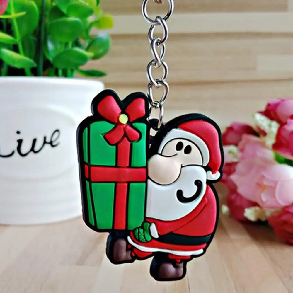 

10Pcs Keychain & Keyring Christmas Snowman Reindeer House Jingle Bell Tree Wreath Stocking & Snowflake Enamel Jewelry Gifts