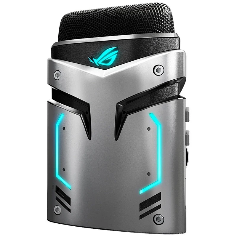 Игровой микрофон ASUS ROG Strix Magnus конденсаторный, USB/mini jack 3.5 мм, 20-20000 Гц,-35 дБ, с подсветкой, серебристый