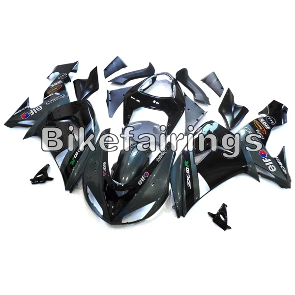 Бело-серые черные полный комплект обтекателя Для Kawasaki ZX10R Год 2006 2007 ZX-10R 06 07 ABS пластиковые детали для мотоцикла Обтекатели на кузов