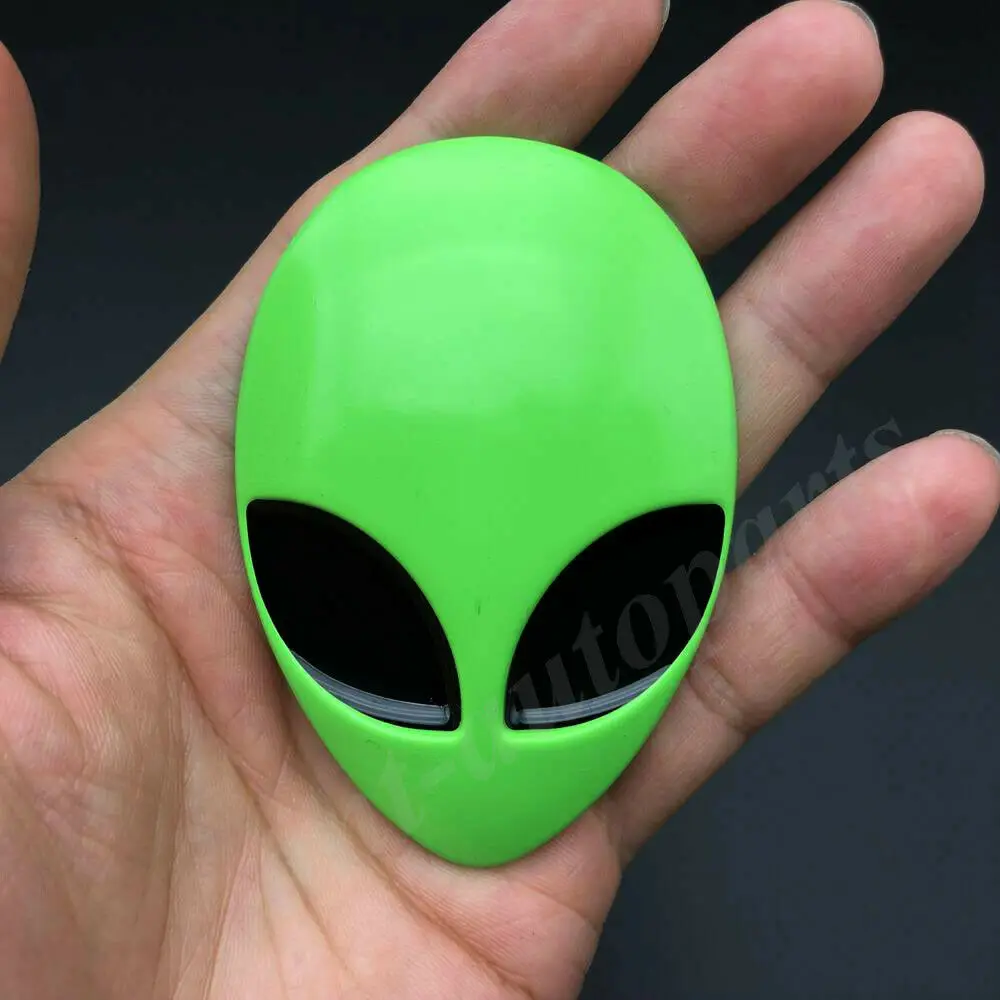 

Big Green Metal Alienware Alien Head UFO Car Trunk Emblem Badge Decal Sticker