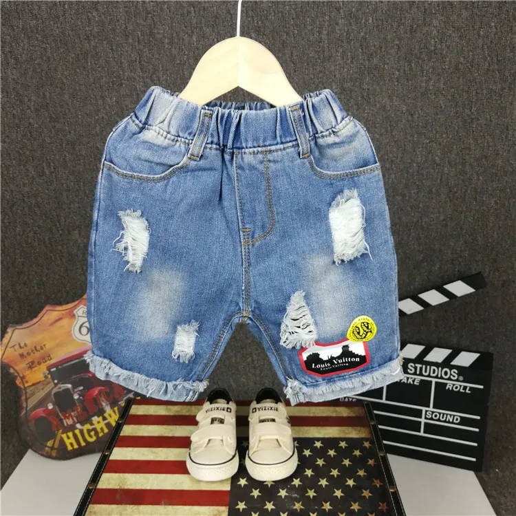 Детские джинсовые шорты с дырками; летняя одежда для мужчин и женщин; Детские шорты; Новинка года; стильная модная детская одежда в западном стиле