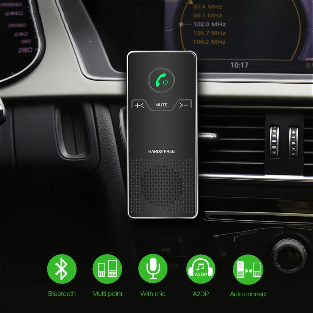Громкая связь Bluetooth 4,0 автомобильный комплект стерео Солнцезащитный козырек динамик авто беспроводной динамик телефон автомобильный комплект mp3-плеер с магнитом на вентиляционное отверстие зажим