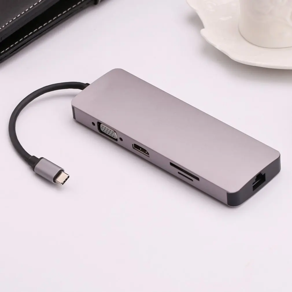 USB-C концентратор type C концентратор USB 3,0 Thunderbolt 3 HDMI 3,5 мм аудио RJ45 адаптер для MacBook Pro для samsung Galaxy