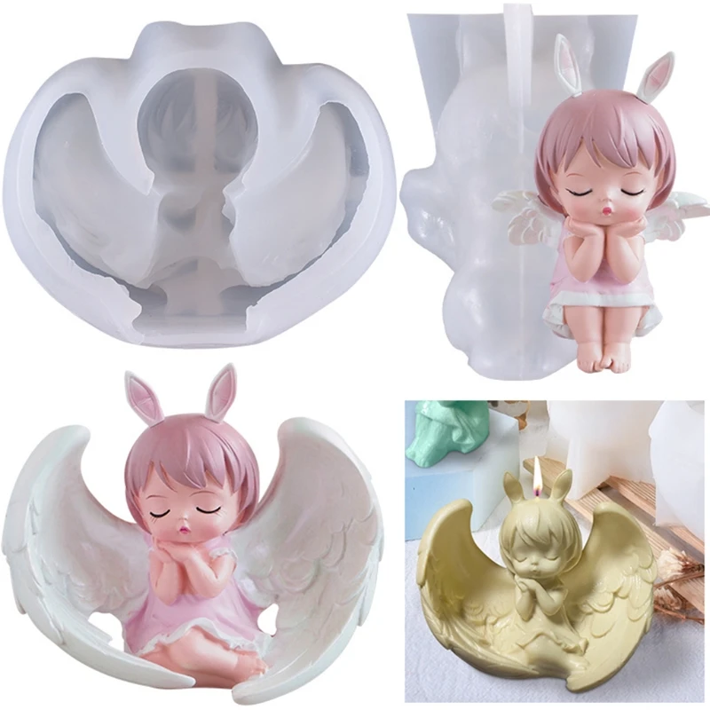 

Angel Princess Candle Epoxy Resin Mold Aromatherapy Plaster Silicone Mould DIY Crafts Home Decorations Ornaments Casting