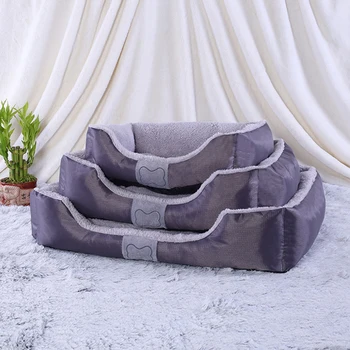 

Large Pet Cat Dog Bed 2Colors Warm Cozy Dog House Soft Fleece Nest Dog Baskets House Mat Autumn Winter Waterproof Kennel