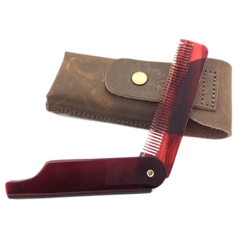 

Foldable Comb Folding Pocket Clip Hair Moustache Beard Comb Fashion Men Women Massage Hair Brush with Bag