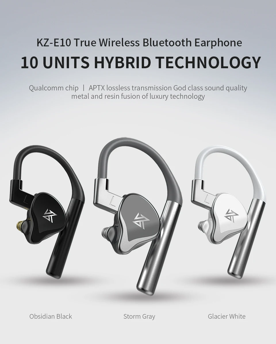  KZ E10 Беспроводные наушники APTX 10 единиц DD + 4BA TWS True Bluetooth 5.0 Сенсорная гарнитура
