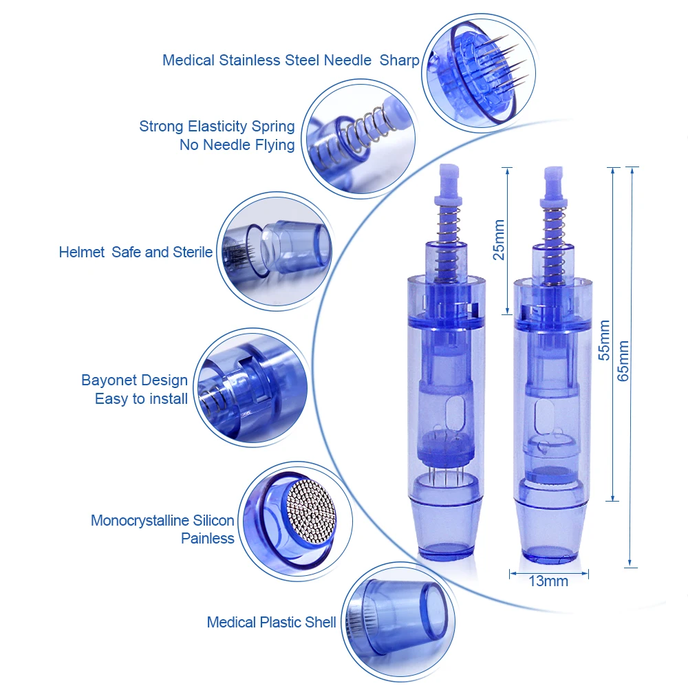 

20pcs Blue Dr.pen Ultima A1 Needle Cartridges Skin Renew Microneedle Derma Pen Replacement Tattoo Tips