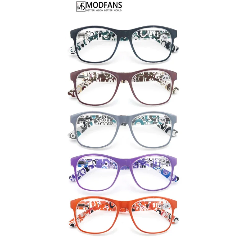 MODFANS Reading Glasses for Women,Readers Eyeglasses,Round Retro Print