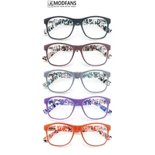 MODFANS occhiali da lettura Oversize rotondi per lettori di donne Coloful Desigh Print Frame Presbyopia occhiali diottrie con custodia