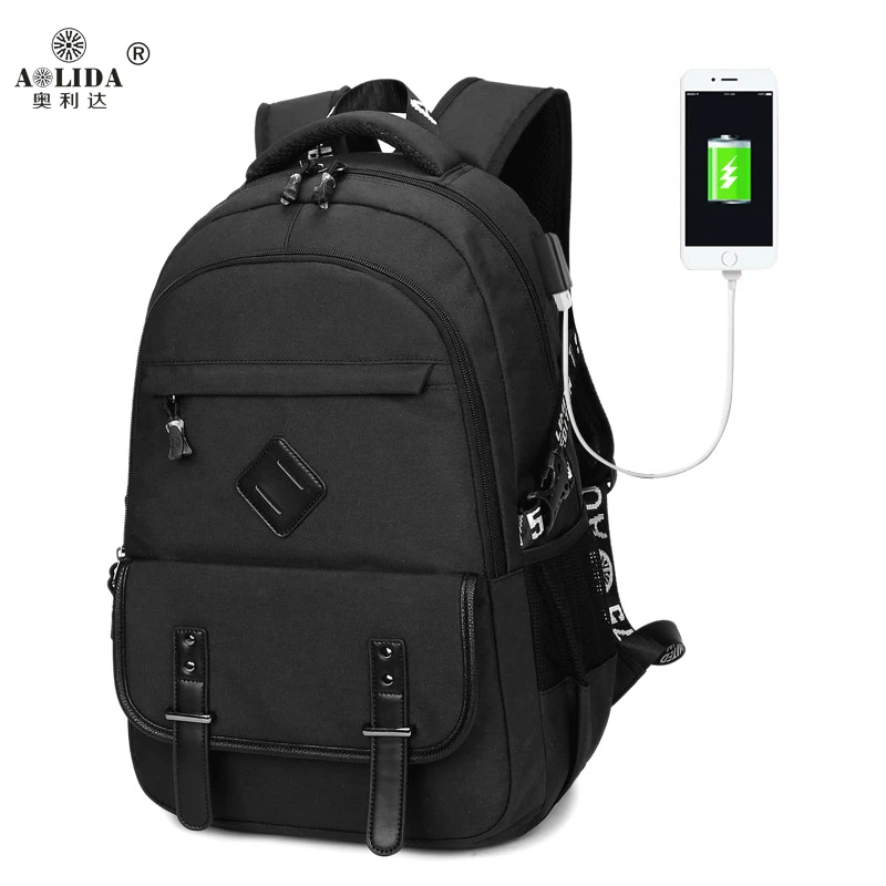 

2019 New Style Backpack Men's USB Backpack Oxford Waterproof Schoolbag Travel Outdoor Computer a Generation of Fat