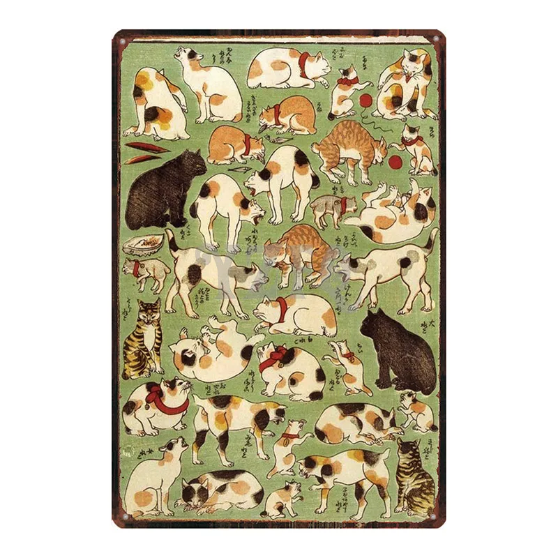 Кошачья дощечка с надписью металлическая винтажная ретро табличка для домашних
