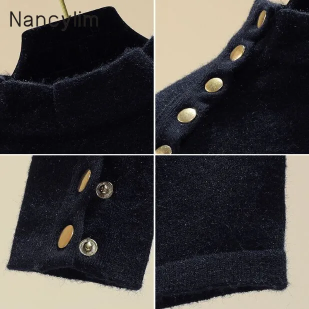 Temperament Chic Double-row Button Pullover