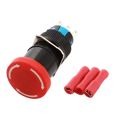 AC 250V 3A 16mm резьба SPDT Блокировка роторный сброс пластиковая кнопка переключатель
