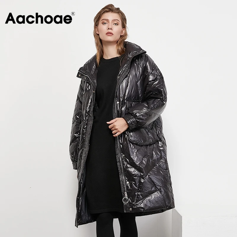 Aachoae 2020 Women Winter Thick Warm Long Coat