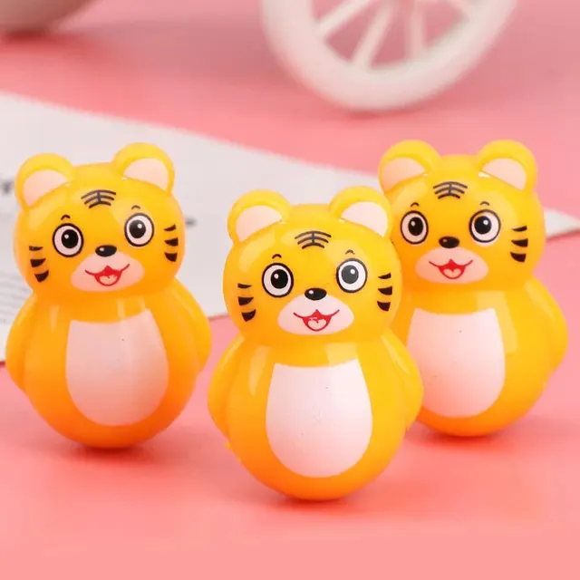 5Pcs/Set Multicolor Mini Tumbler Cute Roly-poly Kids Toys Cartoon Animal Piggy Tiger Kitten Tumbler Wacky Toy Children Gifts 2