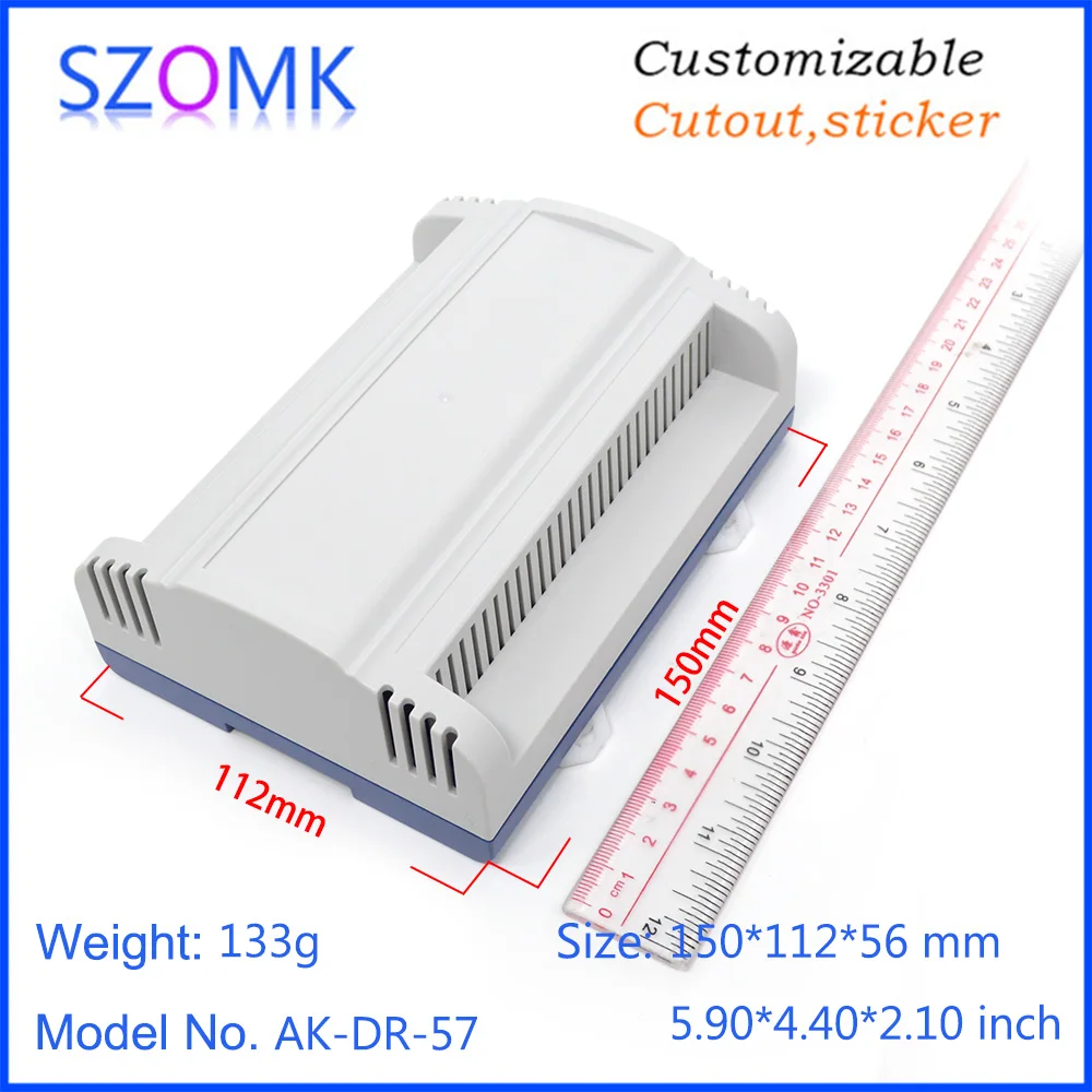 10 шт. 150*112*56 мм din-рейка пластиковый корпус огнестойкий szomk PLC Электронный пластиковый корпус блок питания инструмент коробка