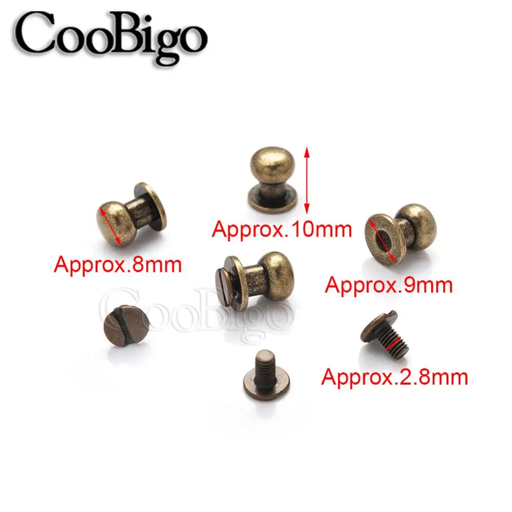 8mm Antiaue Brass 50 компл. 4-10 мм металлическая головка монаха заклепки для сосков Твердые кнопки для одежды пояс сумка заклепки швейные изделия из кожи Аксессуары - Цвет: 8mm Antiaue Brass