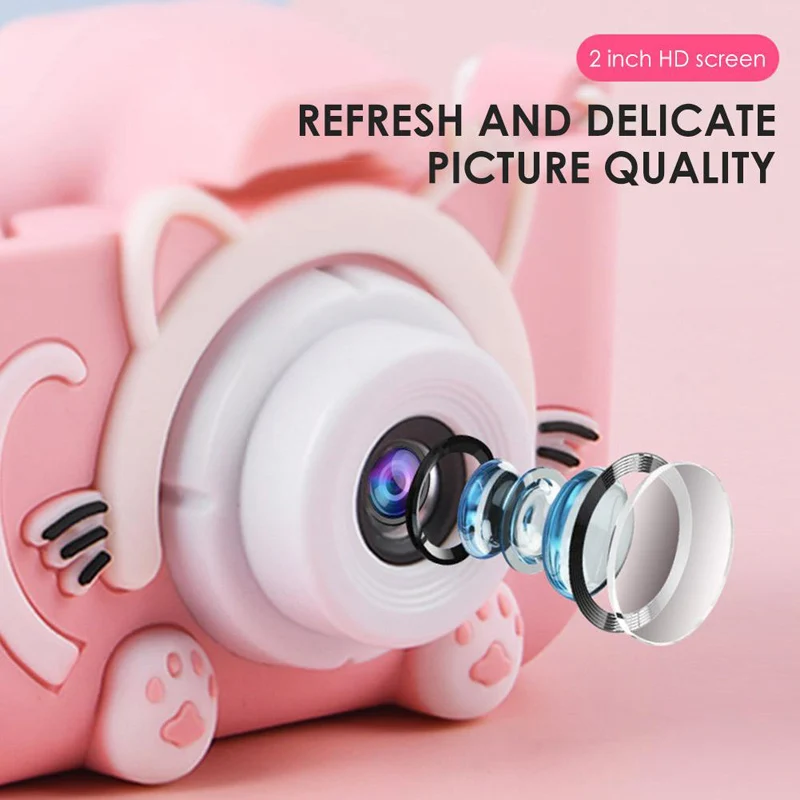 Cartoon Mini  Camera Educational Toys For Children 2 Inch HD Screen Digital Camera Video Recorder Camcorder Toys For Kids Girls