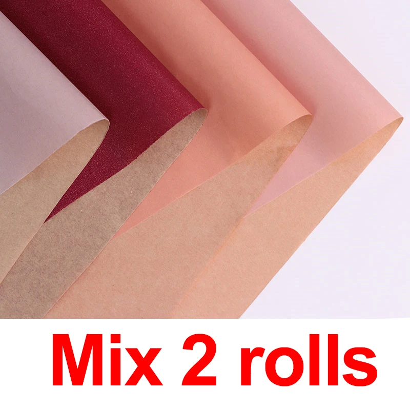 Mix 2rolls 60 см* 10 ярдов/рулон оберточная бумага для подарков двухцветная крафт-бумага оберточная бумага для цветов - Цвет: Mix 2rolls