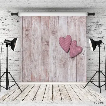 

Two Hears Wood Board Wall Floor Photophone Shooting Photography Background Baby Shower Child Portrait Photo Studio Prop Backdrop