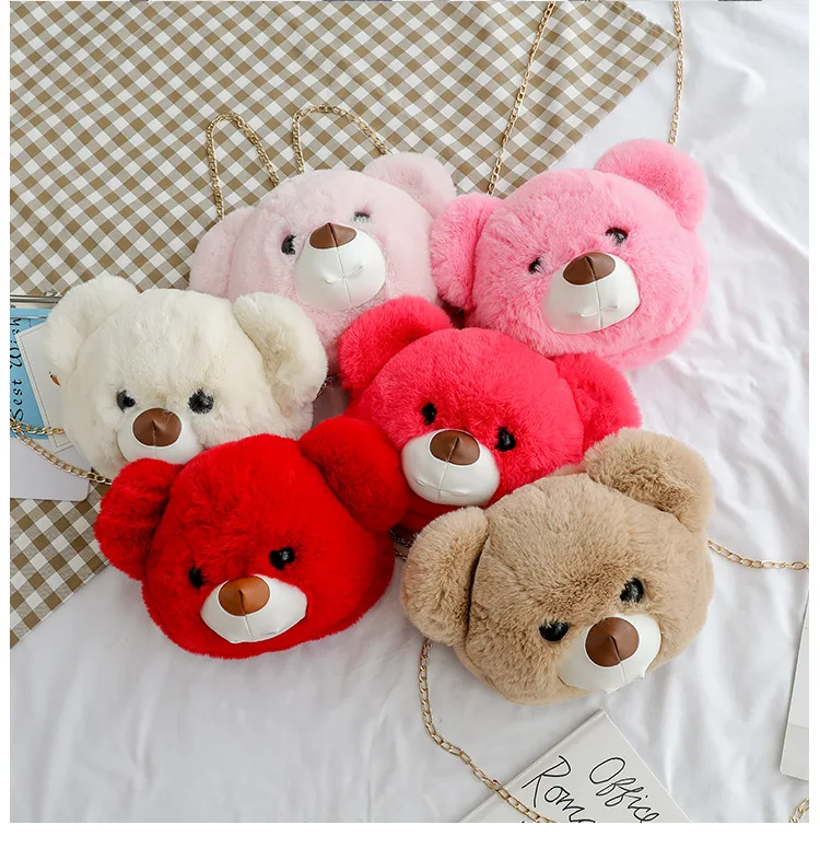 Shoulder Multi-Purpose Cute Kindergarten School Bag Cute Teddy Bear Big Head Bag a Generation of Fat