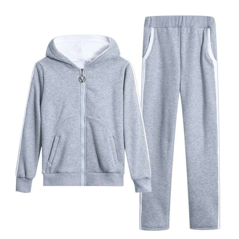 

Plus Size Padded Fleece Two-Piece Suit Style Fashion Casual Student Style Sports Suite Hooded Sweater