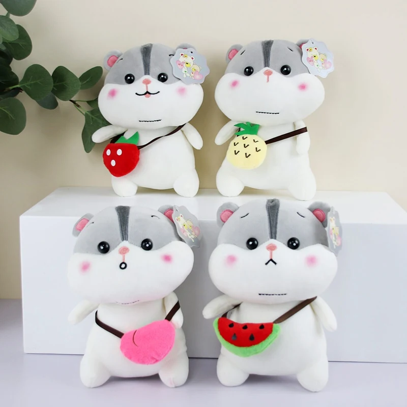 Новые милые фрукты хомяк плюшевые игрушки мягкие Kawaii Плюшевые подушки клубника арбуз ананас персик в форме куклы Детский подарок