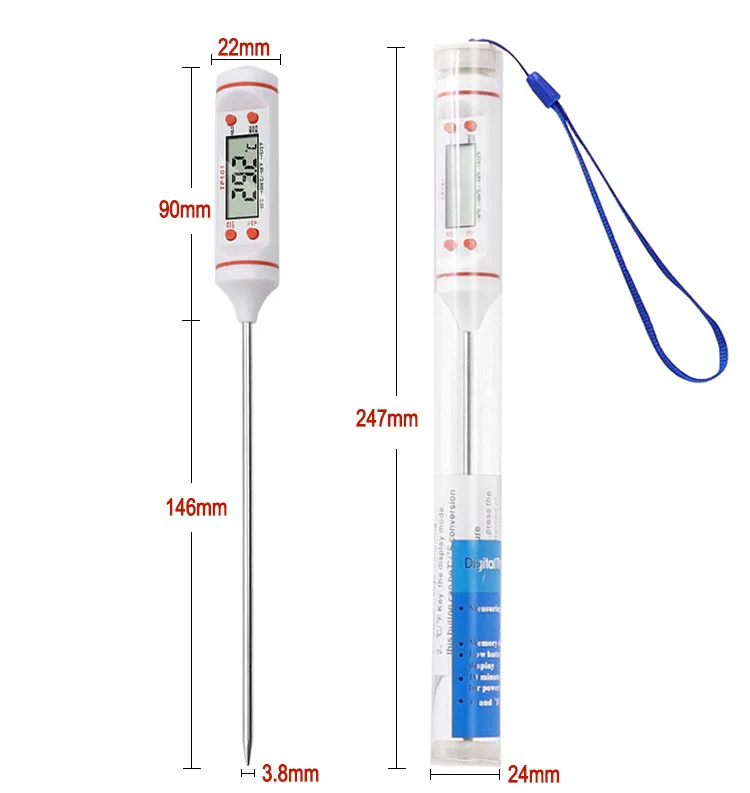 Ustensile de cuisine Qumox Thermomètre numérique de cuisine / Thermomètre à  viande, patisserie et liquide viande Cuisine BBQ Kebab Turquie - acier  inoxydable-Positif /négatif