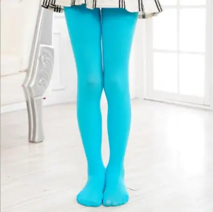 Blue Tights Колготки для девочек от 1 до 7 лет, милые хлопковые колготки для маленьких девочек, колготки, чулки для балета, Однотонные эластичные чулки - Цвет: Blue Tights