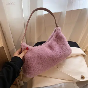 

Famale Wild High Quality Lady Classic Fake Fur Shoulder Girl Women Bags Vintage Fashion Handbags Handbag Casual Bag For Women