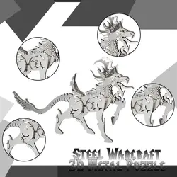 3d metal animal estilo puzzle animal mítico animal modelo de aço warcraft diy montado jigsaw destacável brinquedos presente para crianças adulto