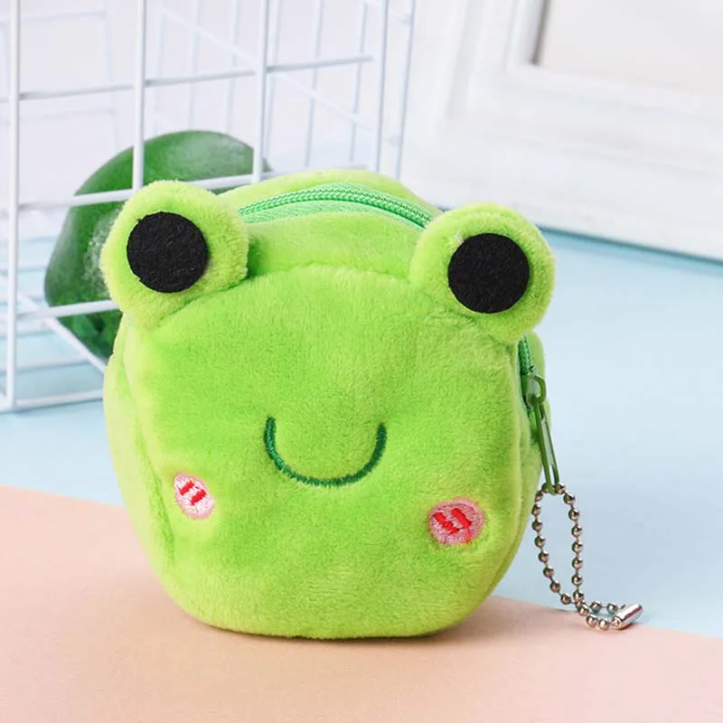 frog Мини-кошелек, Детская сумка, короткий кошелек Qute, Детские Мультяшные кошельки с плюшевым маленьким бумажником, пушистый,, быстрая, новинка - Цвет: frog